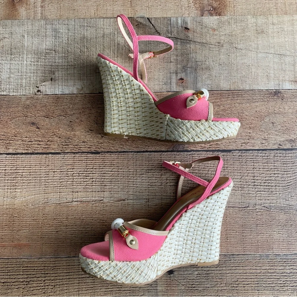 Lilly Pulitzer Just a Little Knotty Nautical Platfrom Espadrille Wedge Shoes 8 - Picture 2 of 8